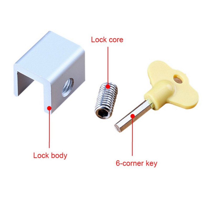 Adjustable Sliding Window Limit Locks Stop Aluminum Alloy Door Frame Security Lock with Keys for Home and Office