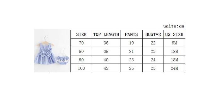 Baby Girls Newborn Dress Clothes New Cute Bowknot Striated Sleeveless Girl Dress + PP Pants infant 2pcs Clothing Sets Kids