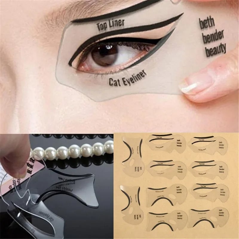 Eyeliner Stencils Winged Eyeliner Stencil Models Template Shaping Tools Eyebrows Template Card Eye Shadow Makeup Tool 2pcs