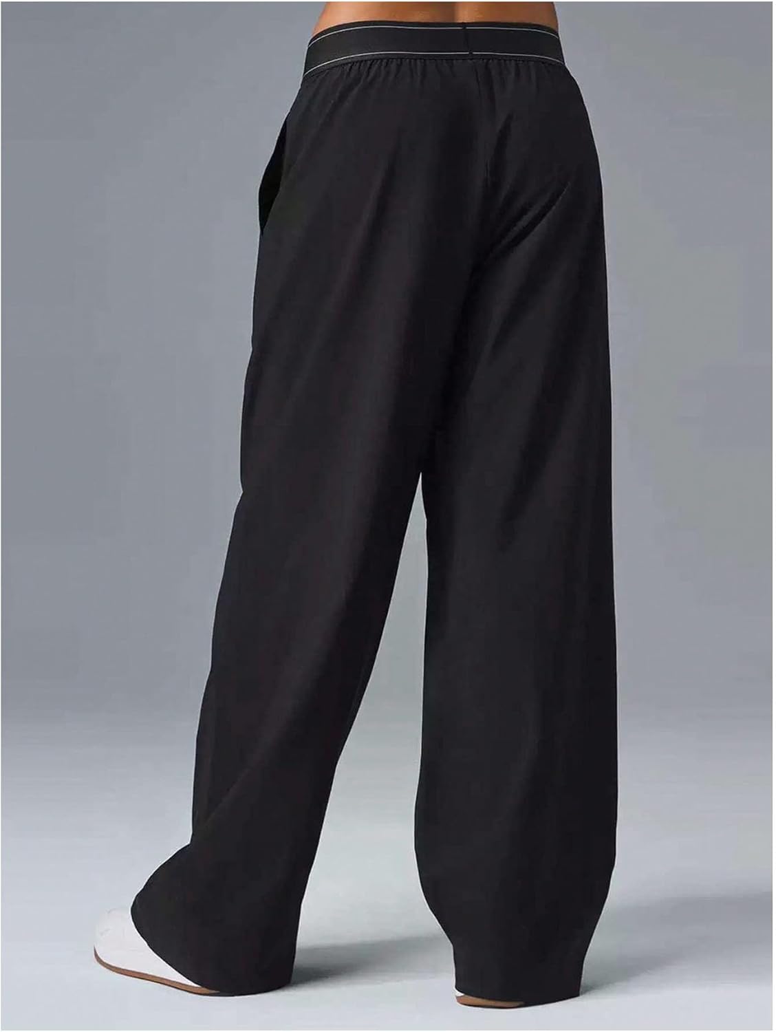 SOLY HUX Women's Lightweight Straight Leg Pants Elastic High Waisted Workout Yoga Casual Trousers with Pockets