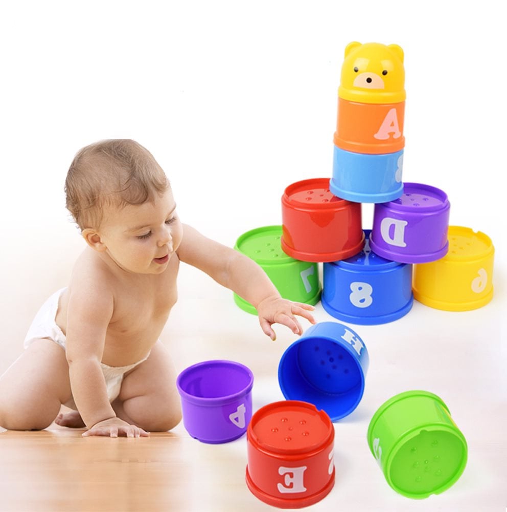 9Pcs\u002Fset Kids Educational Toy Letters Folding Cup