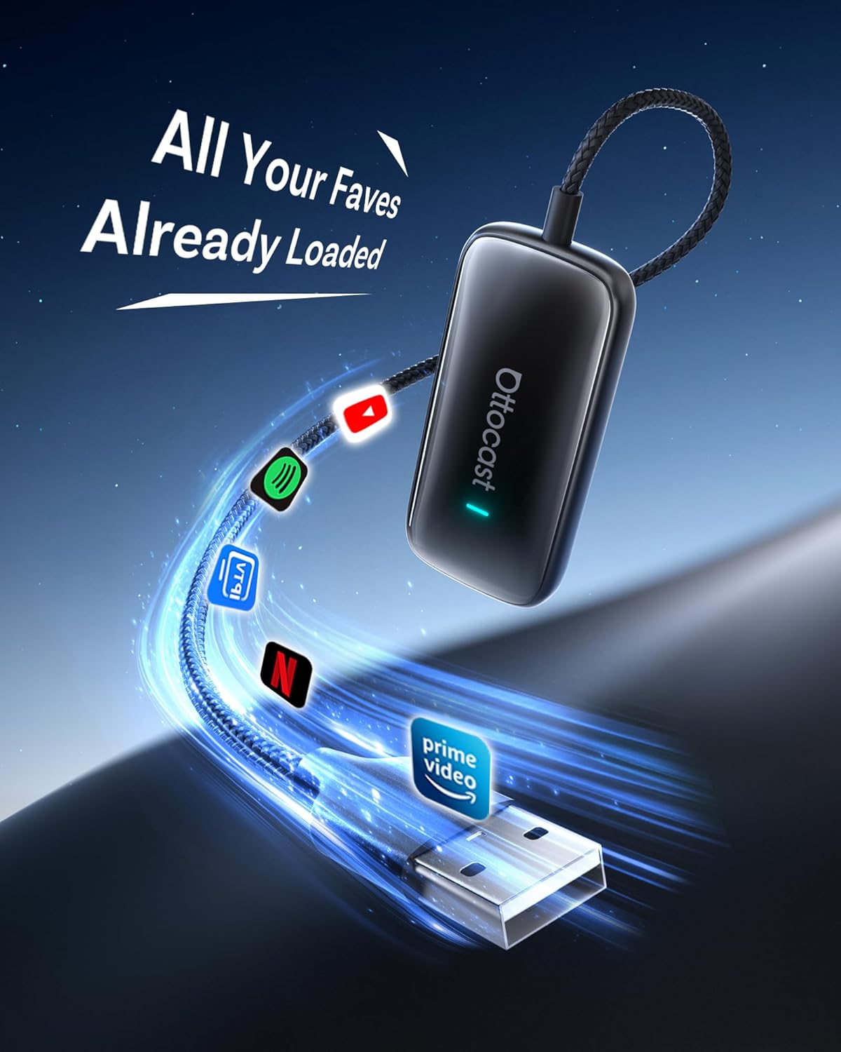 OTTOCAST 2026 Play2Video Ultra Magic AI Box Car Streaming Devices, Wireless CarPlay Android Auto Video Adapter 3 in 1 Built-in Netflix/YouTube Android