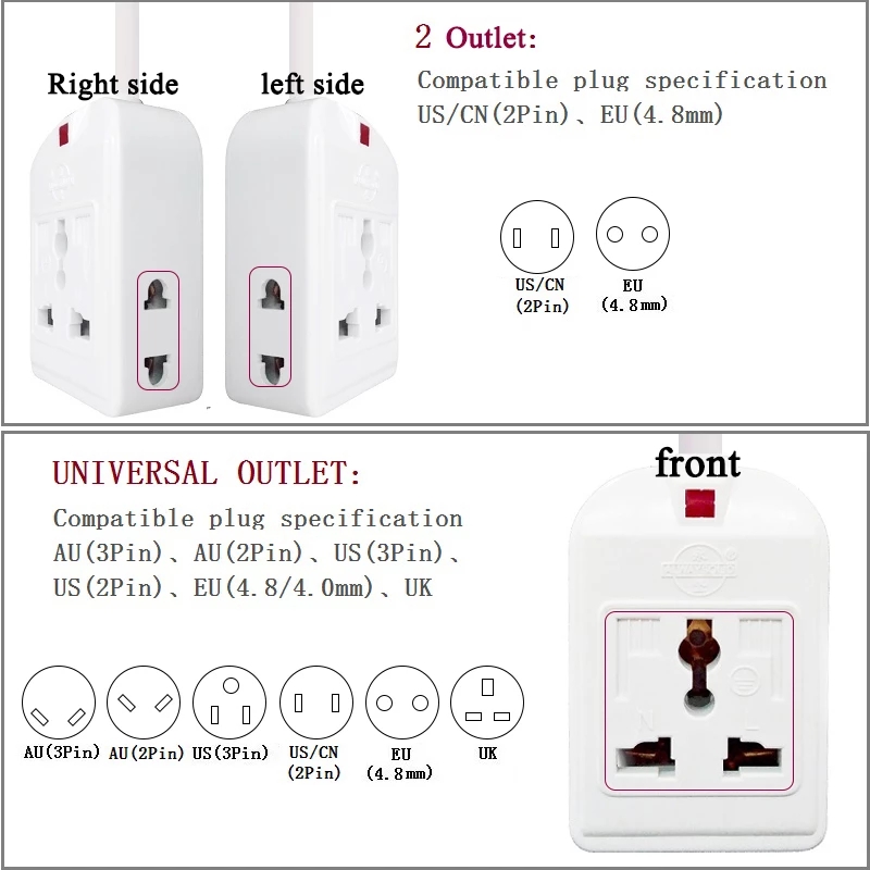 Wireless mini terminal block small row plug assembly wiring drag board jack with 2 multi-purpose jacks