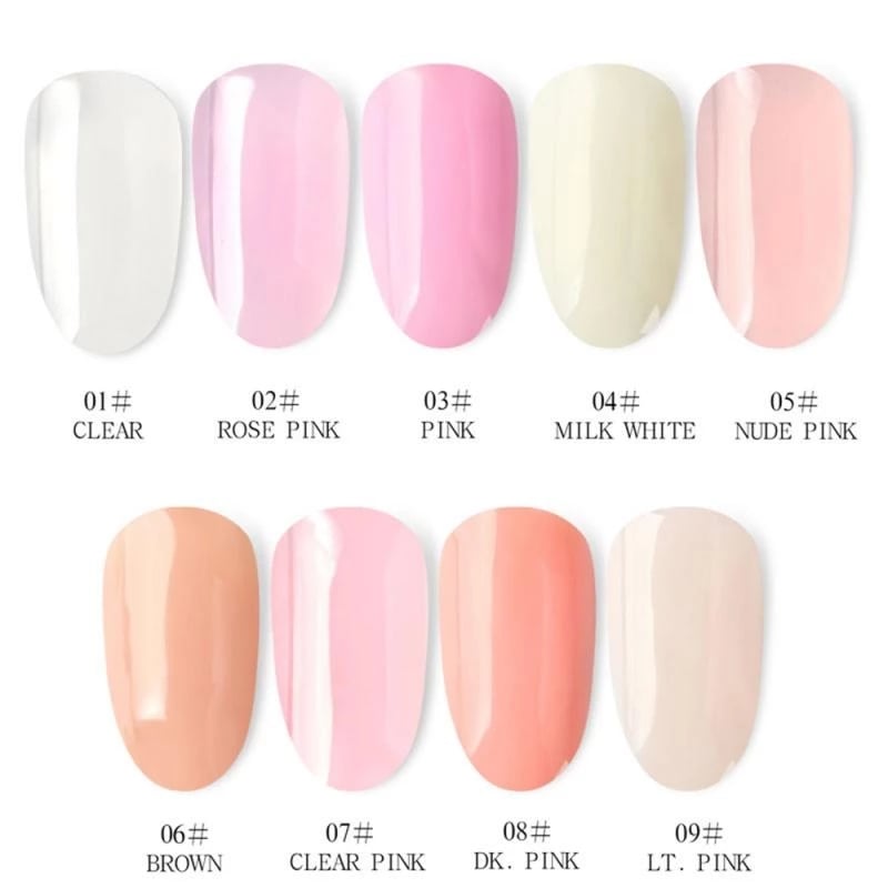 9 Colors Nail Extension Women Gel Nail Polish Acrylic Quick Extension Nail Tip For Nail Gel Polish Crystal Glue Finger Nail Gel