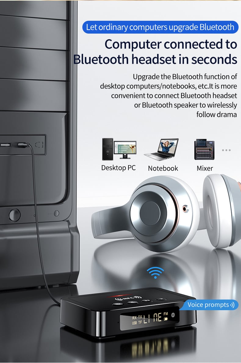 Bluetooth 5.0 Receiver Transmitter FM Stereo AUX 3.5mm Jack RCA Optical Wireless Handsfree Call NFC Bluetooth Audio Adapter TV