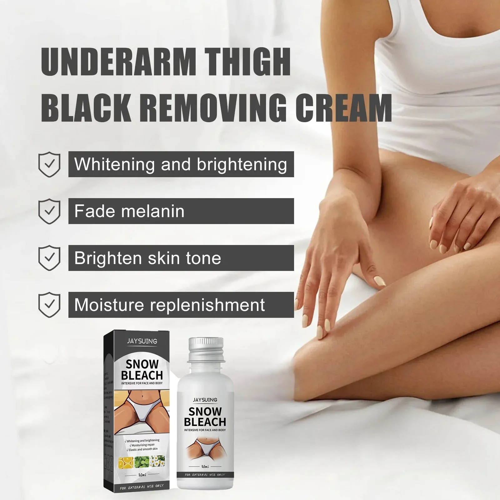 Snow Bleach Cream Moisturizing Brightening Underarm Black Spots Lightening Dark Intimate Parts Whitening Joint Melanin Cream