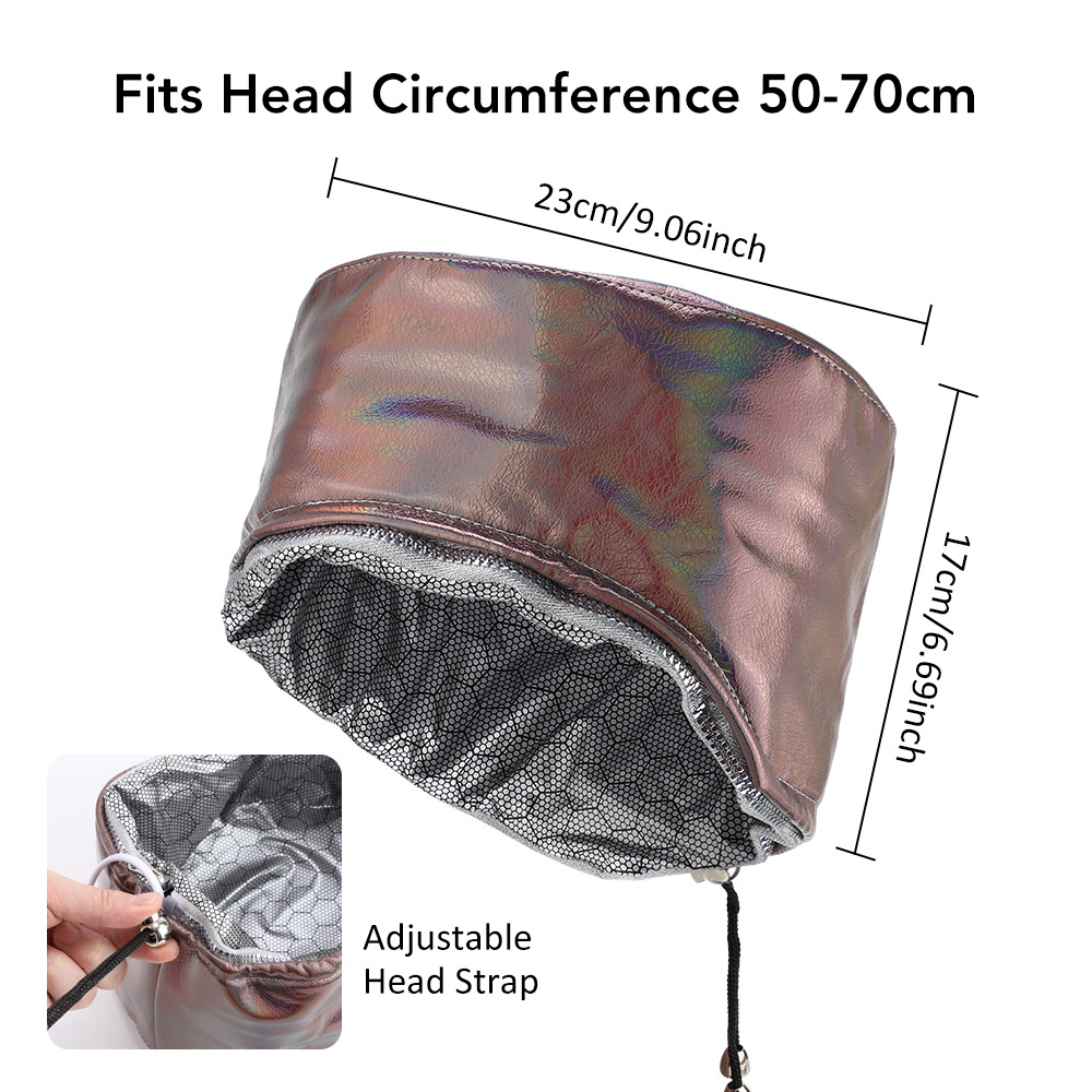 9 Temp 5 Timer PU Leather Hair Steamer Cap Waterproof Thermal Heat Cap for Home Hair Care Styling Tools Hair Care Spa Hat