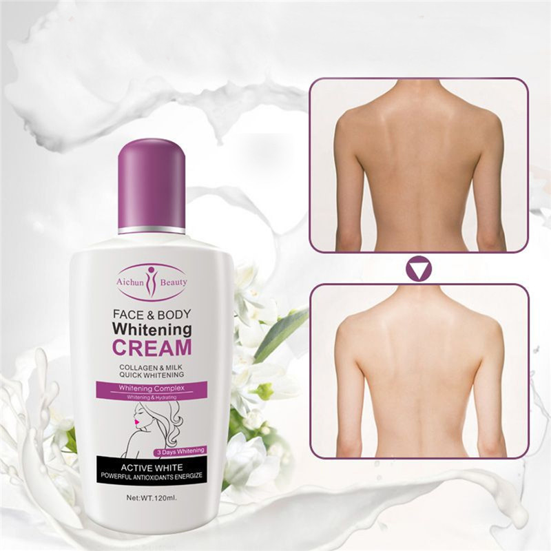 Aichun Body Cream For Dark Skin Bleaching Brightening Body Lotion Whitening Cream 120ml Private Parts Formula Armpit Whitener