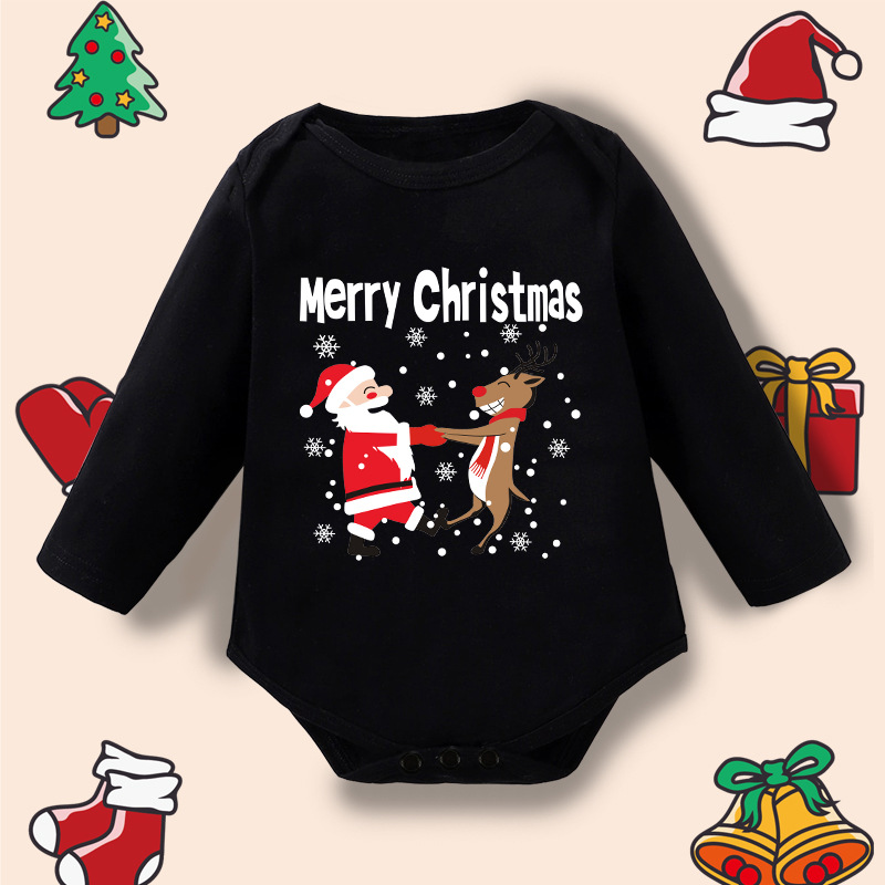 Infant Newborn My First Christmas Rompers Baby Boys Girls Bodysuit Born Crawling Long Sleeve Jumpsuits Festival Party Gifts