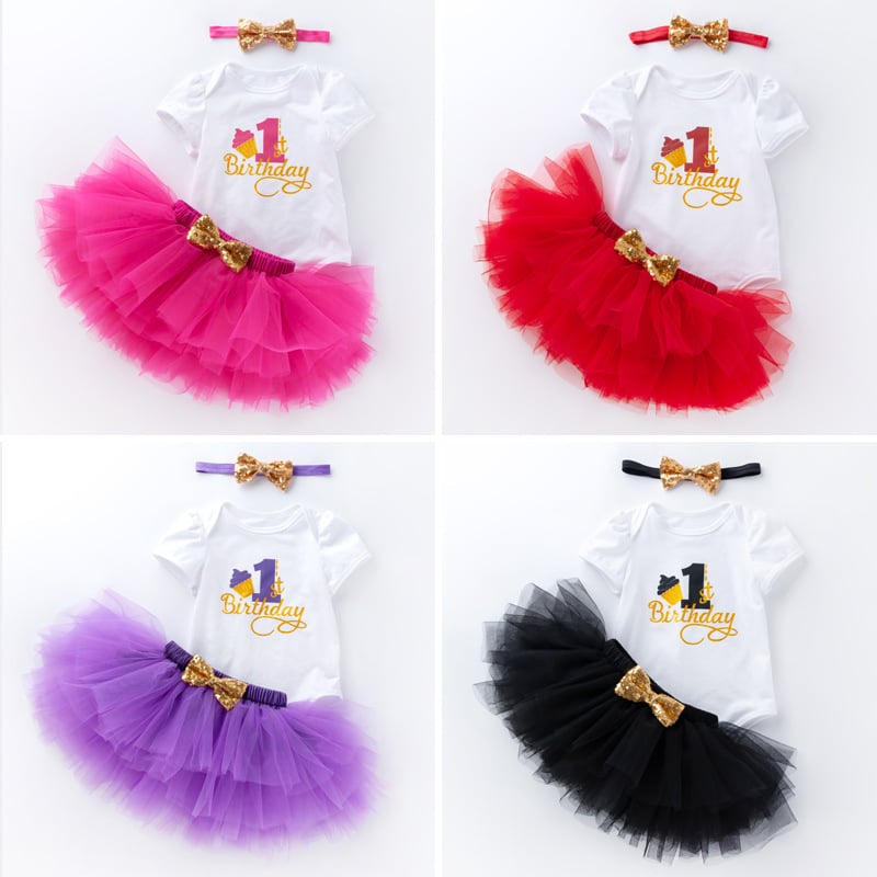 Baby suit girl baby birthday clothes romper princess skirt children's clothing one-year-old holiday clothes