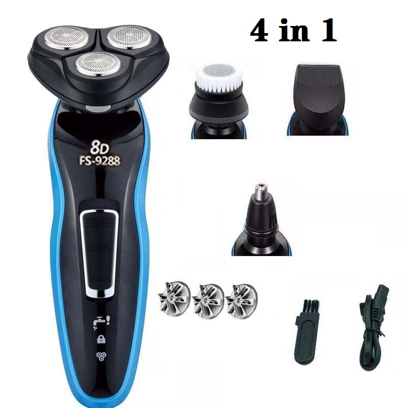 4 In 1 Electric Shaver Triple Blade Razor Men Clipper Rechargeable Shaving 8D Professional Beard Trimmer Razor Nose Trimmer
