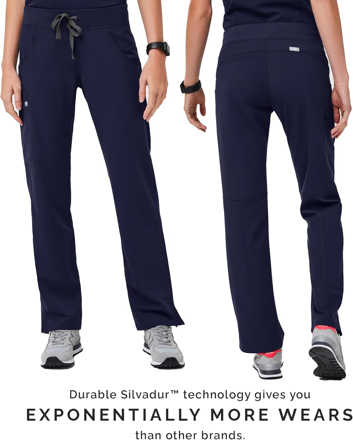 FIGS Kade Cargo Scrub Pants for Women — Classic Fit, Straight Leg, 4 Pockets, Yoga Waistband, Anti-Wrinkle