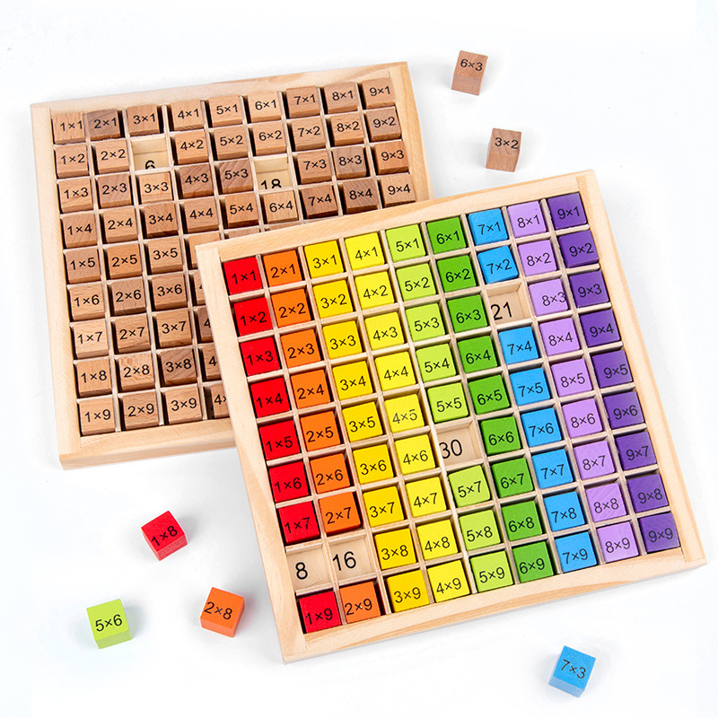 Montessori Educational Math Toys for Kids Children Baby Toys 99 Multiplication Table Math Arithmetic Teaching Aids