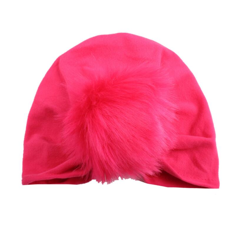 New Contrast color Design Baby Girl Hat with Hair Ball Newborn Infant Hat Cap Accessories for Children Kids