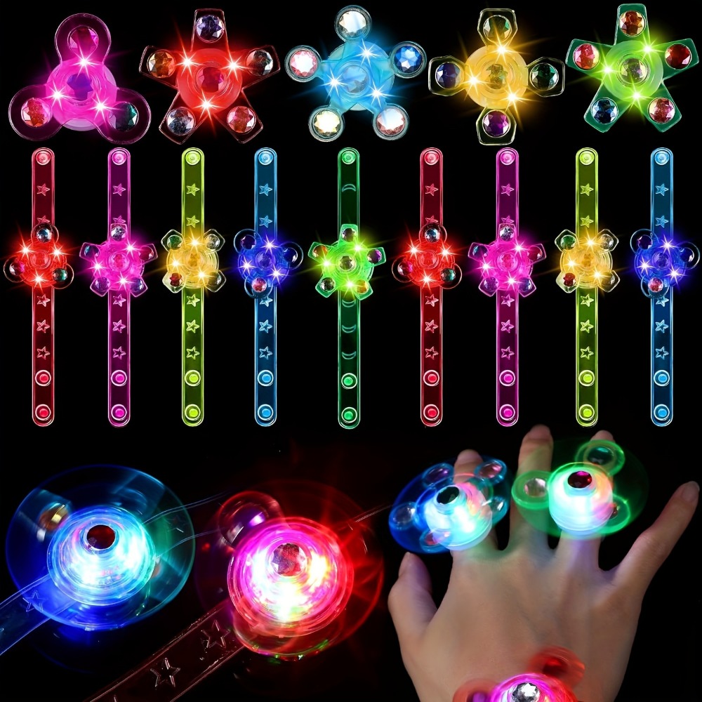 10 LED Luminous Fidget Spinner Bracelet, Kids Party Favor Gift Bag Filler Luminous Party Supplies Return Gift Carnival Gifts