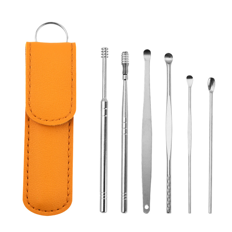 6pcs Ear Cleaner Tool Earpick Sticks Earwax Remover Curette Ear Pick Cleaning Ear Cleanser Spoon Health Care Earpick &
