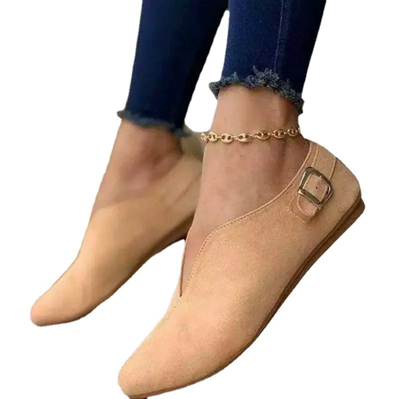 Women Loafers Retro Pointed Toe Suede Flat Shoes Summer Slip on Casual Shoes Female Feetwear Zapatos De Mujer Plus Size 35-43