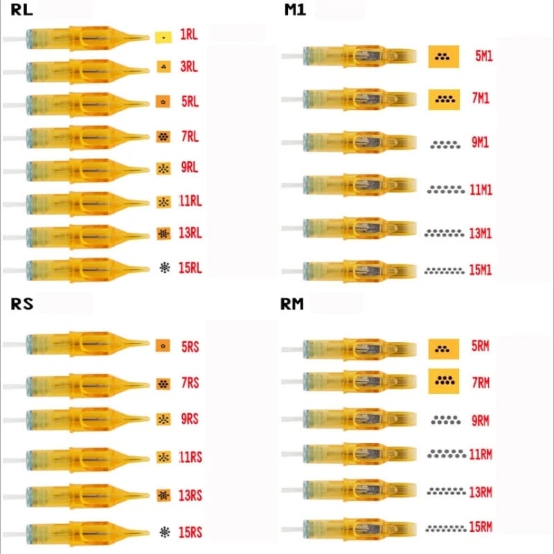 20PCs Disposable Tattoo Cartridge Needles Tattoo Makeup