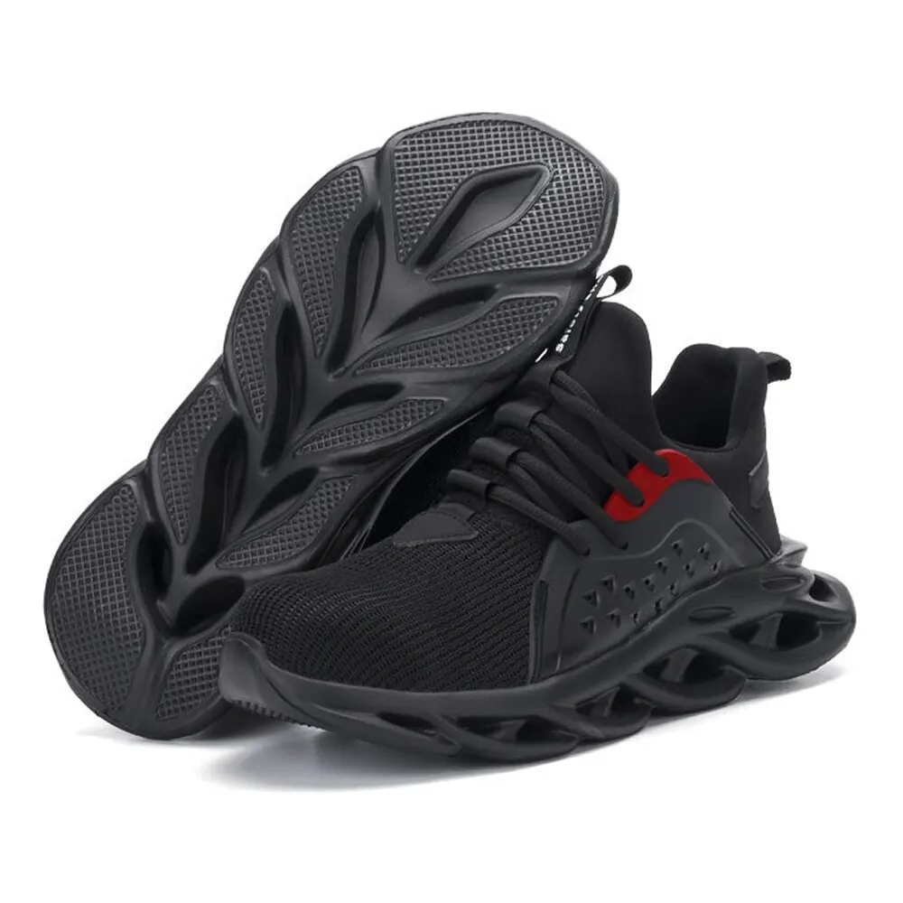 Quality Safety Shoes Men Rotary Buckle Work Shoes Air Cushion Indestructible Sneakers Puncture-Proof Security Boots