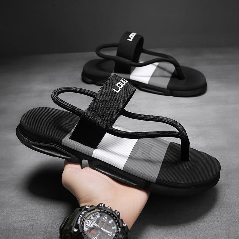 Summer Men Sandals New Beach Slippers Beach Flip Flops Fashion Solid Flat Outdoor Shoes Outdoors Non-slip Slippers