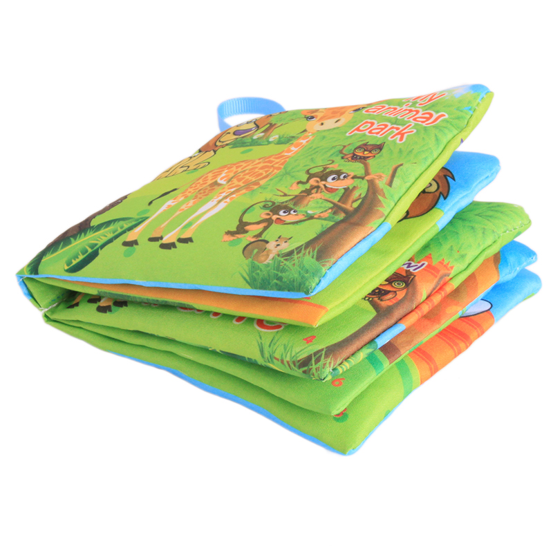 10pages Retail Baby Toys Infant Kids Early Development Cloth Books Colorful Educational Unfolding Activity Book