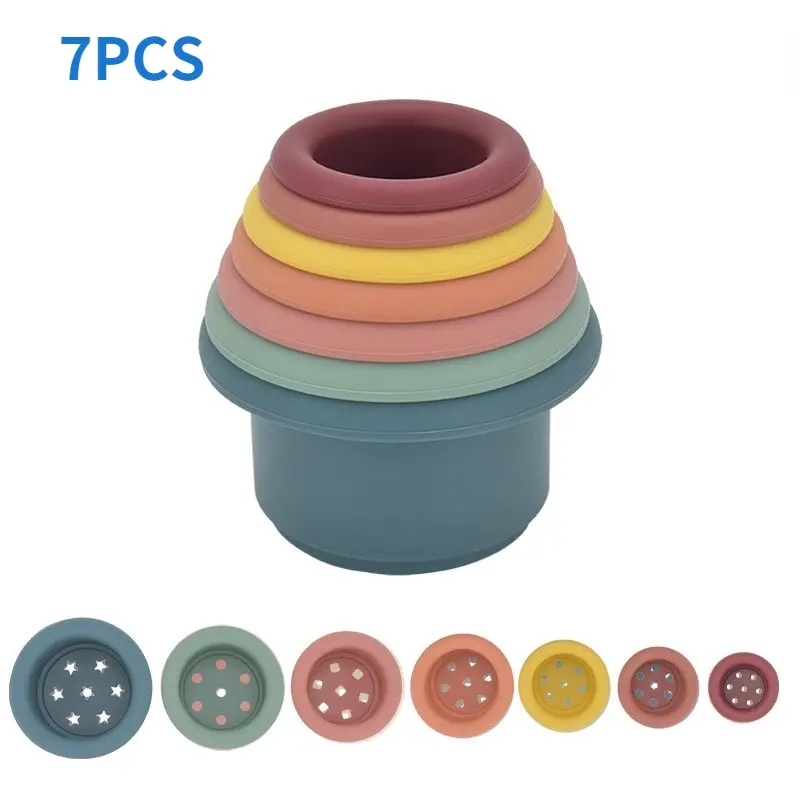 Boost Your Baby's Intelligence with Montessori Educational Toys - Baby Silicone Hourglass Stacking Cup!