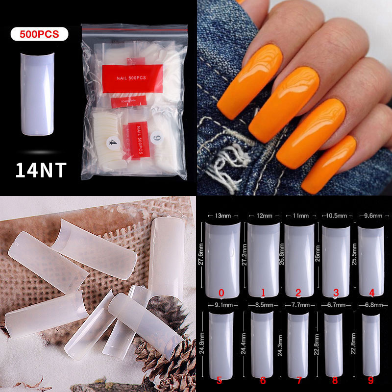 1 box of 500pc French pointed nails, seamless nails, ballet nails, transparent nails, toe nails