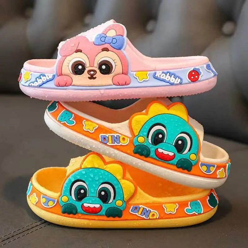 Non-slip Cartoon Animal Slippers, Easter/rabbit/bunny Beach Pool Shower Shoes, Cute Slides For Kids Boys And Girls