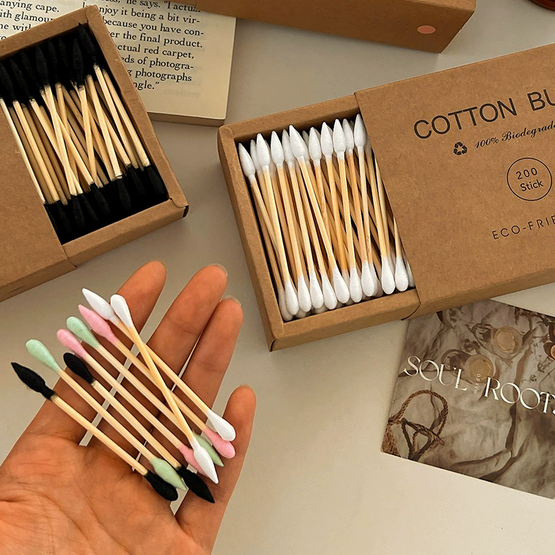 Makeup Cotton Swabs Environmentally Friendly Bamboo Cleaning and Makeup Removal Special Double-ended Cotton Swabs for Ears