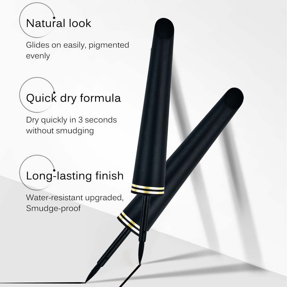 1pc eyeliner liquid pen waterproof, sweat proof, non decolorizing, durable, non smudging, fake, plain looking, lazy eyeliner