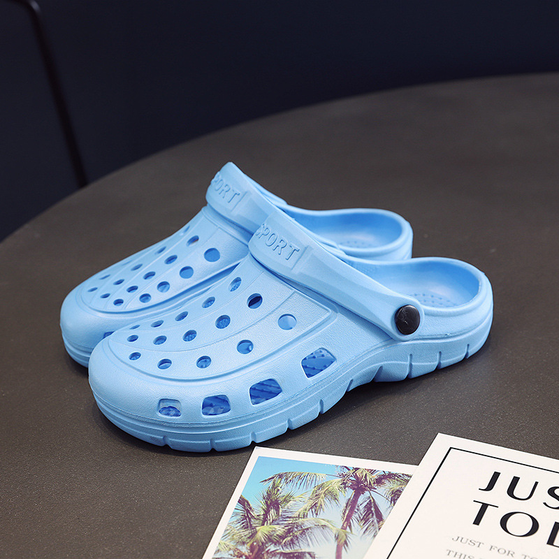 Non-slip garden Baotou nurse shoes flat heel hole sandals big head slippers men and women summer