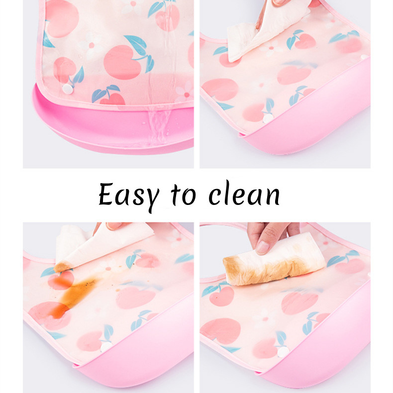 Baby's dining bib EVA waterproof detachable feeding bib Children's bib Mouth water towel Children's wash free dining bib
