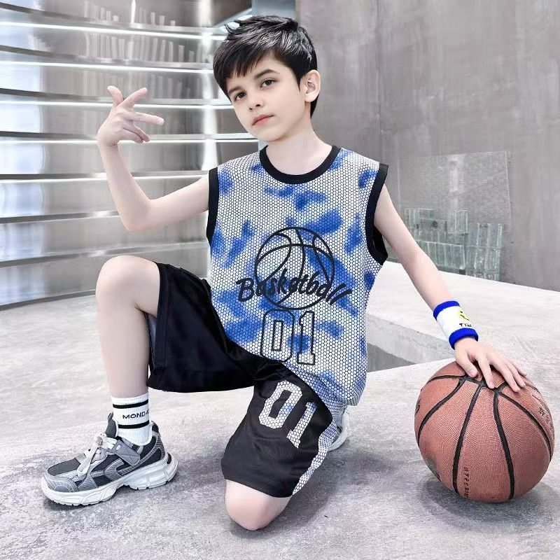 Children Sets Kids Clothes Boys Vest Suit Summer Children's Clothing T-Shirts Shorts Tank Top Sleeveless Basketball clothes