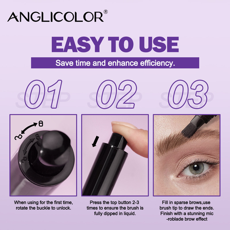 1PC 6-color Eyebrow Cream Large Brush Head Eyebrows Hairline Multi-purpose Non-smudge Makeup Press Wild Eyebrow Pencil