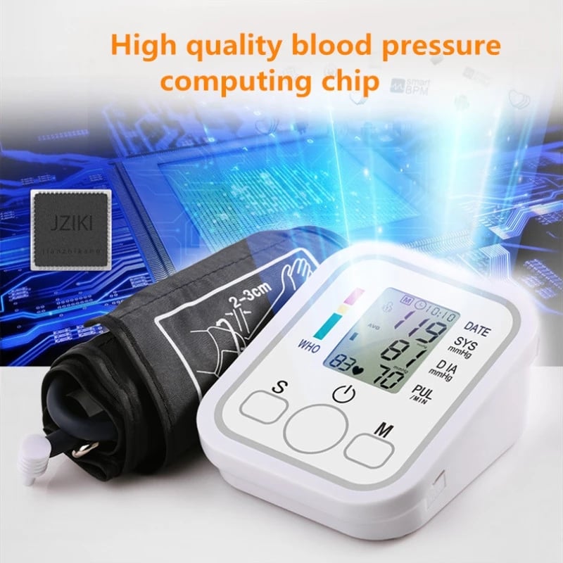 Automatic Digital Cuff Blood Pressure Monitor Tansiyon Aleti Arm Sphygmomanometer Heart Rate Meter Tonometer Meter Tensiometro