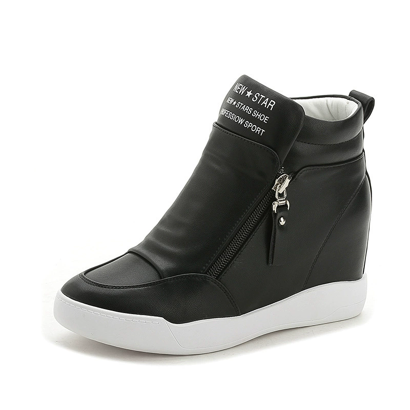Winter Black White Hidden Wedge Heels sneakers Casual Shoes Woman high Platform Shoes Women's High heels wedges Shoes For Women