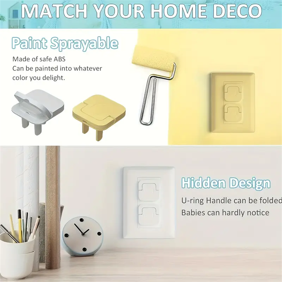 10 socket covers/set baby proof socket protector child safety plug cap difficult for children to remove electric shock protector