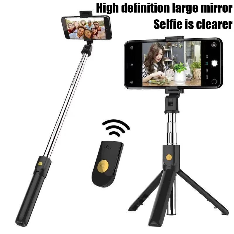 The New Wireless Bluetooth Selfie Stick Foldable Mini Tripod Shutter Remote Control Portable Selfie StickFfor IOS Android Phone