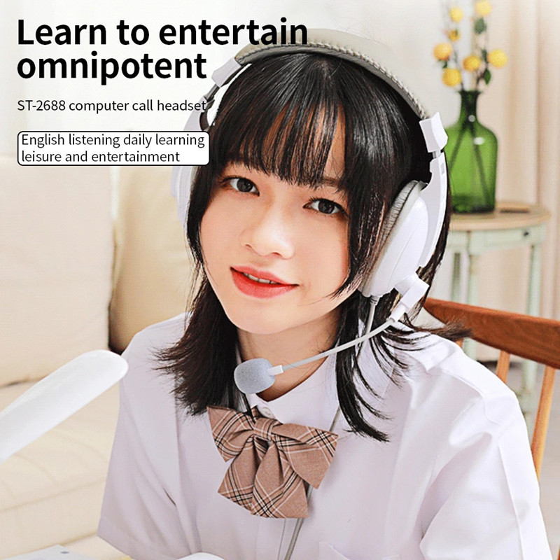 Head-Mounted Headphone Teaching Earphones Noise Reduction Mic Gaming Headset Computer Earphone For PS4 PS3 Xbox Switch