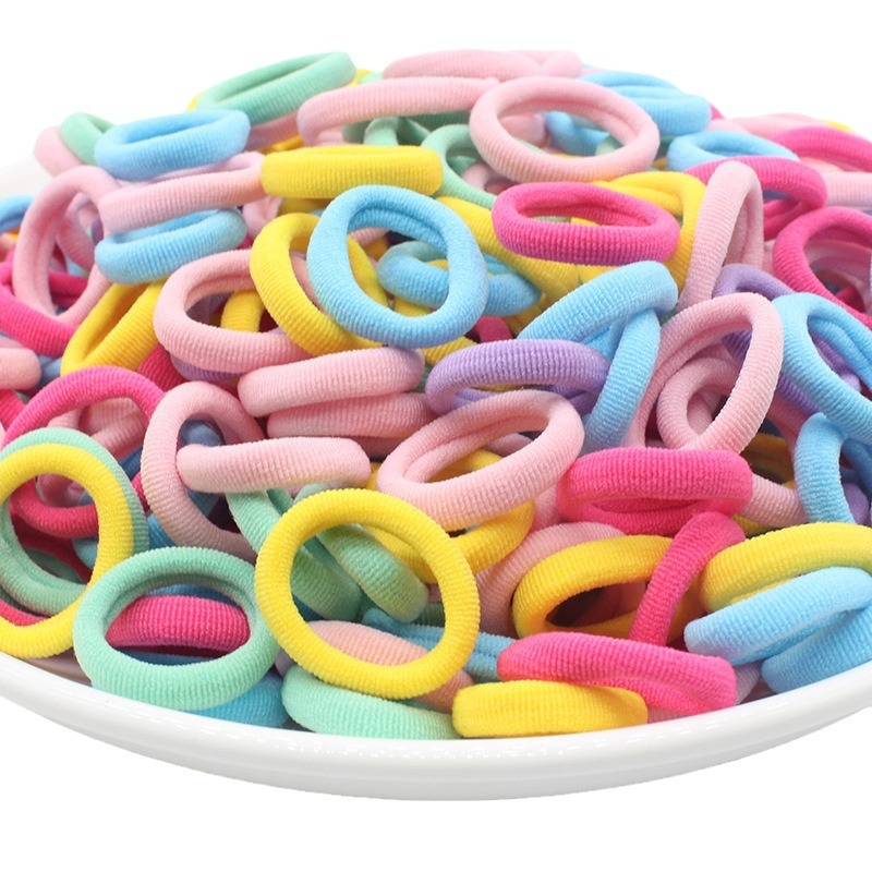 100pcs Girls Colorful Elastic Hair Bands Ponytail Hold Hair Tie Rubber Bands Scrunchie Hair Accessories Bands for Girls