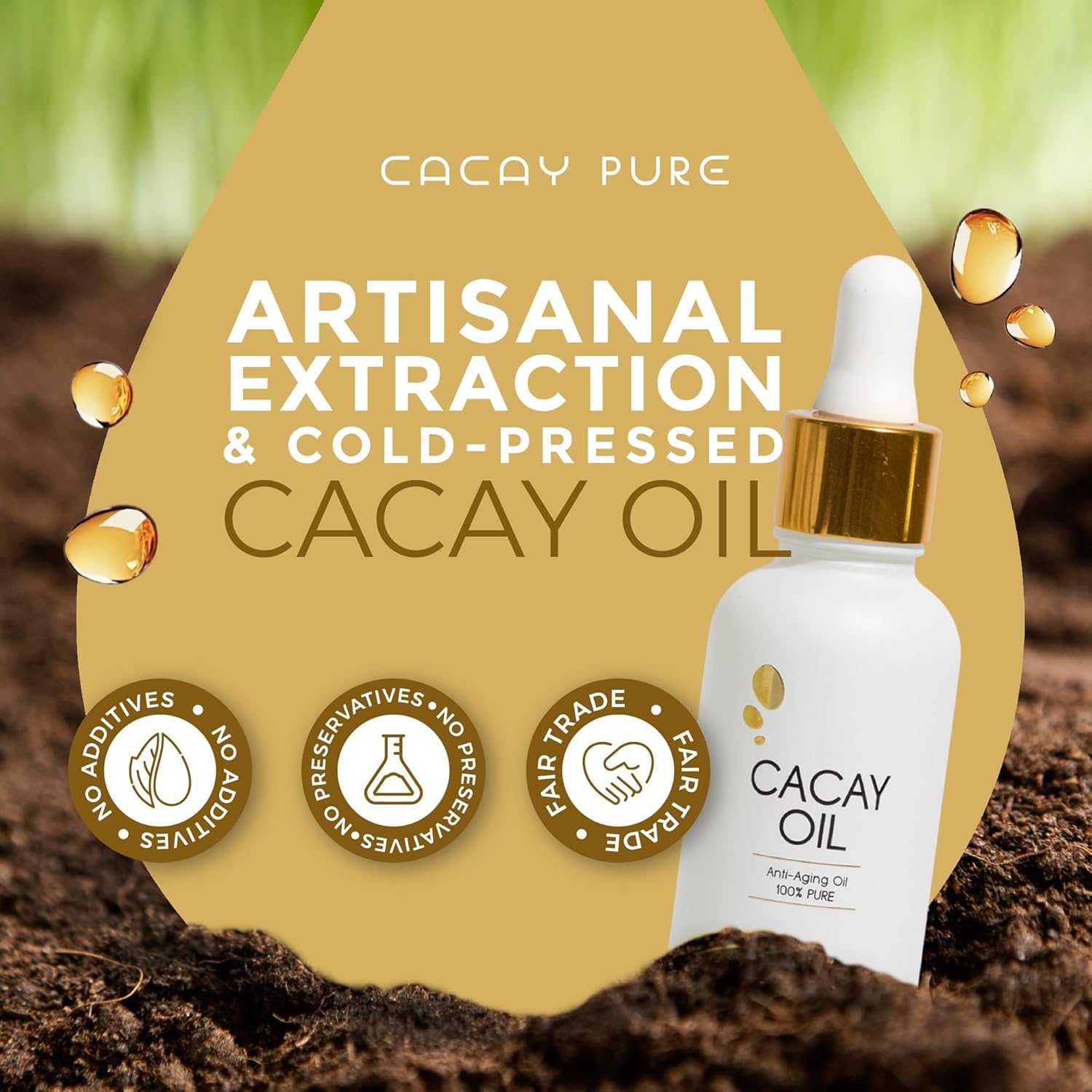 Cacay Pure Anti-Aging Oil – Natural Retinol Cacay Oil for Face, Hair, and Body | Organic Vitamin E Oil for Lip & Cuticle Care | Organic Face & Skin Oi