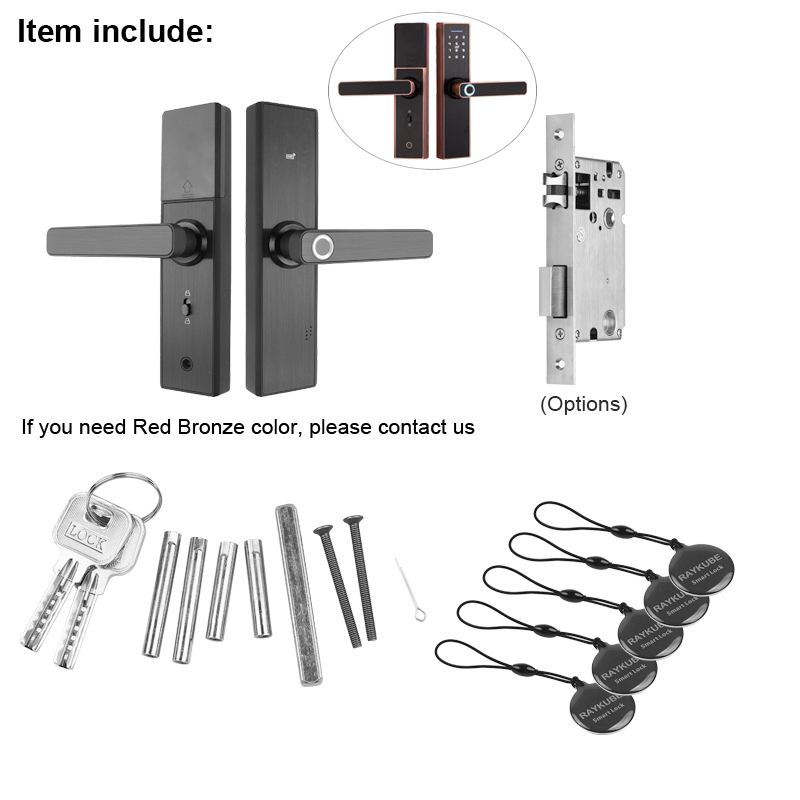 Wifi Electronic Door Lock With Tuya APP Remotely / Biometric Fingerprint / Smart Card / Password / Key Unlock