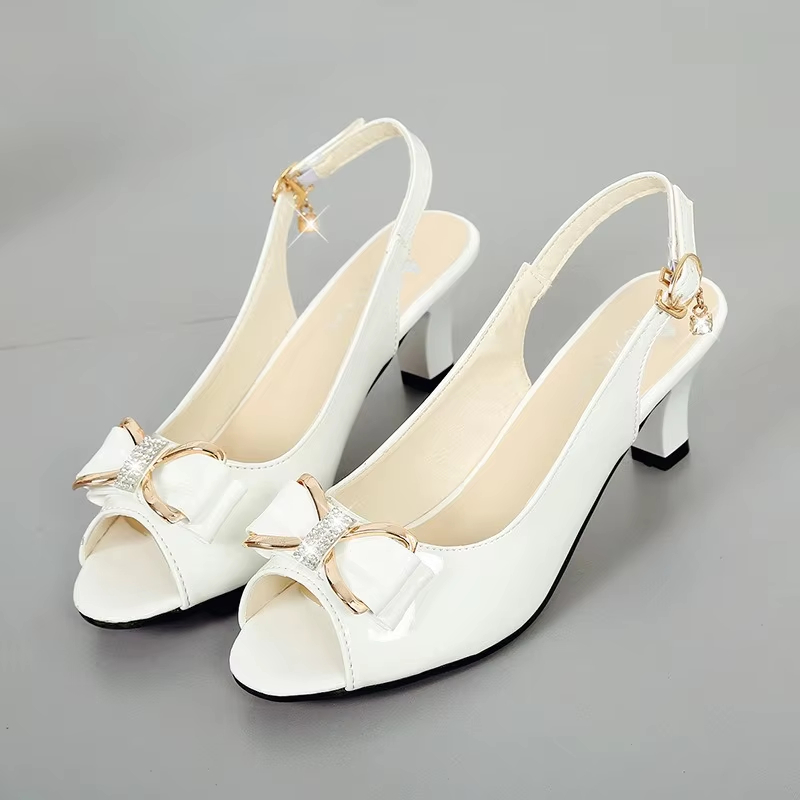 Summer Female High Heels New Fashion Women Pumps Sexy Open Toe Fish Mouth Shoes Ladies Bowknot Party Sandals Plus Size 42