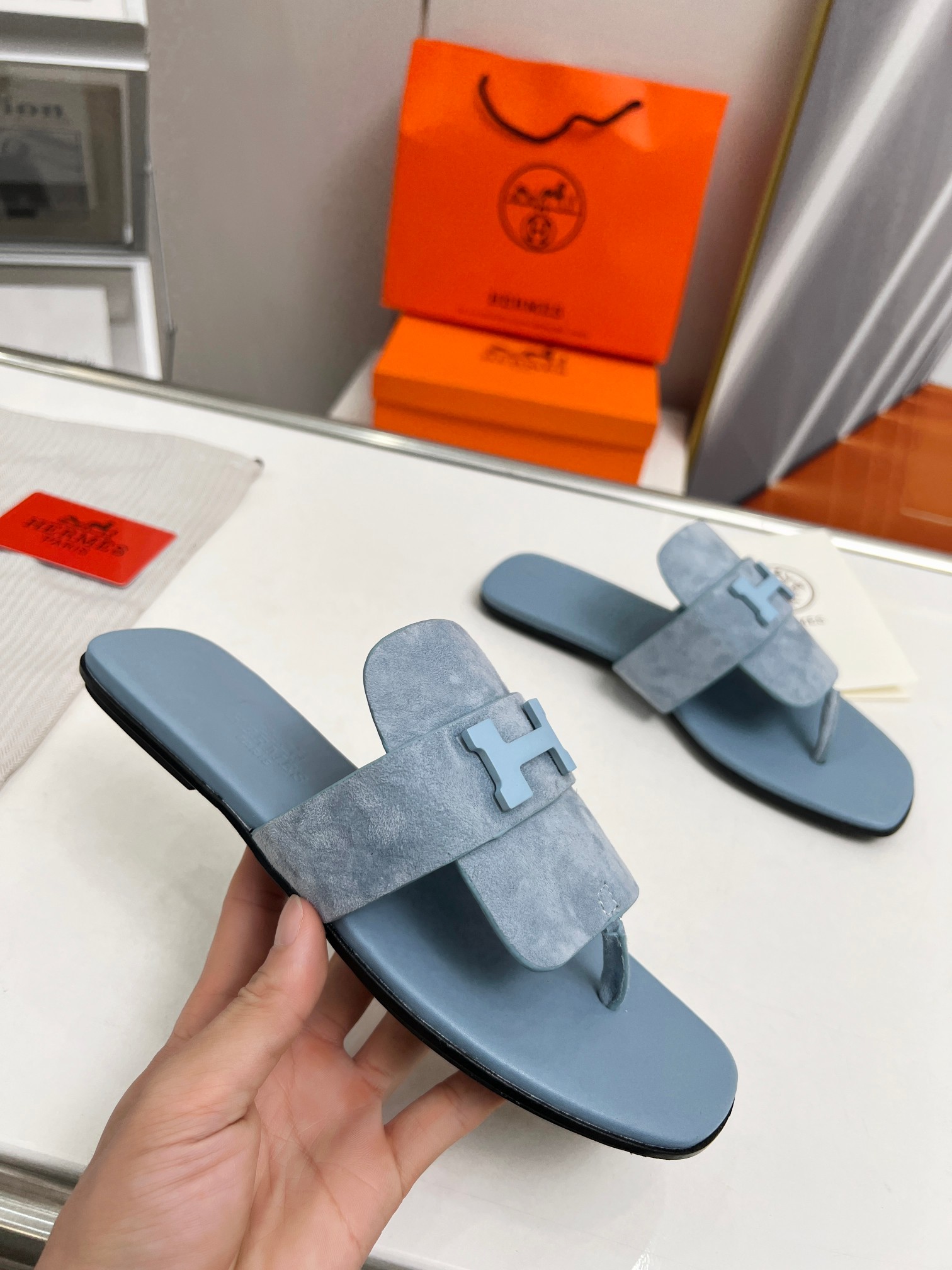 Hermes new fashion trend sandals ladies casual shoes all-match temperament slippers