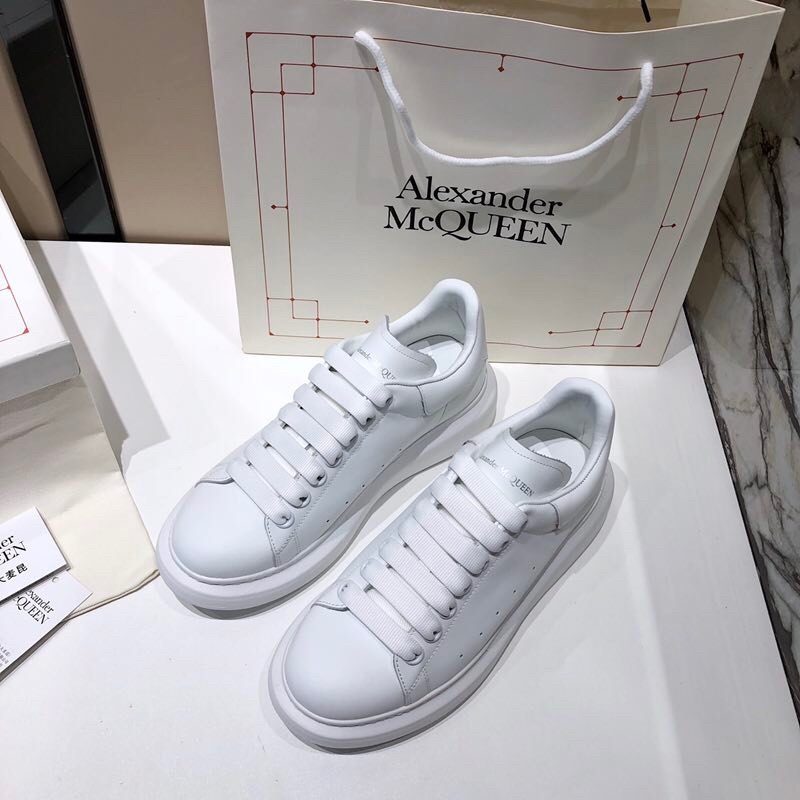 Alexander McQUEEN casual shoes light white shoes leather men's and women's sneakers platform platform shoes sneakers 36-44