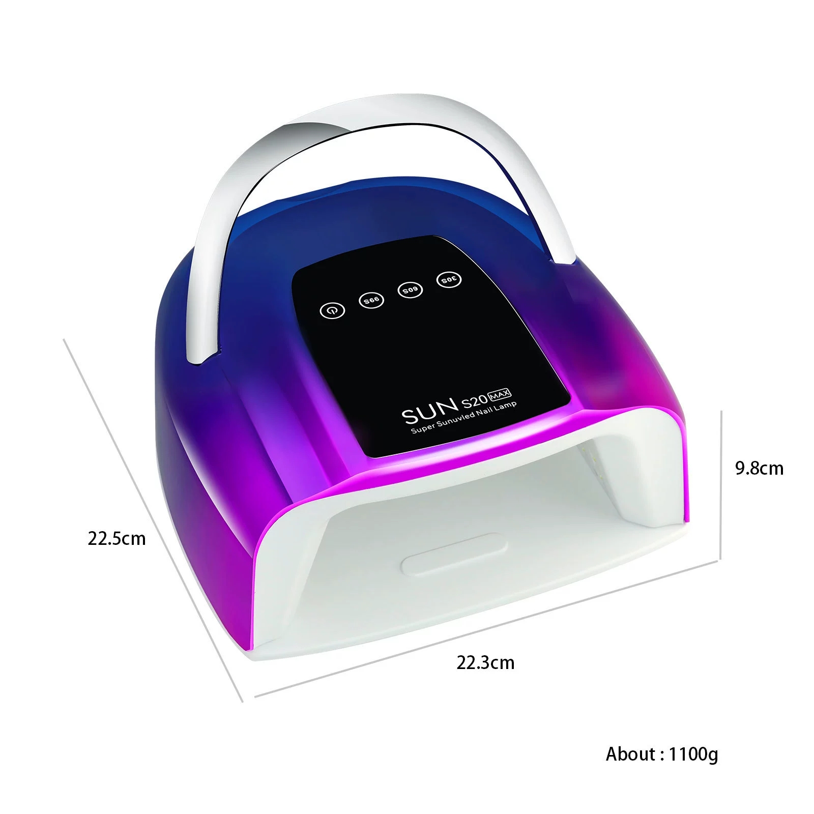 200W Rechargeable UV LED Nail Lamp Cordless Nail Dryer with 3 Timer Settings and Smart Sensor for Home & Salon to Curing All Gel
