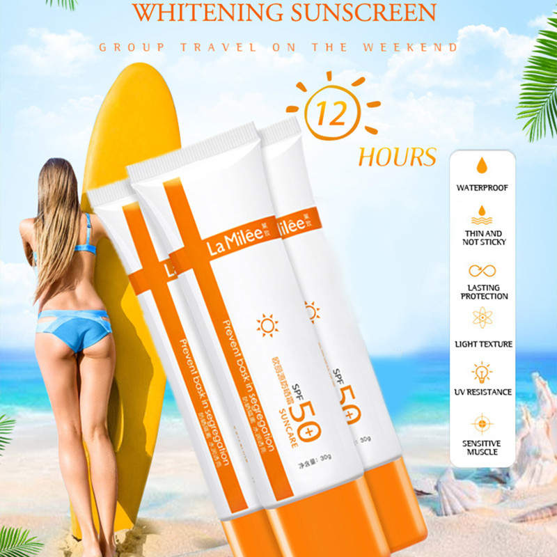 SPF50+ Sunscreen Cream Waterproof Sunblock Foundation Whitening Isolation Moisturizing Oil Control Facial Body Skin Care Cream
