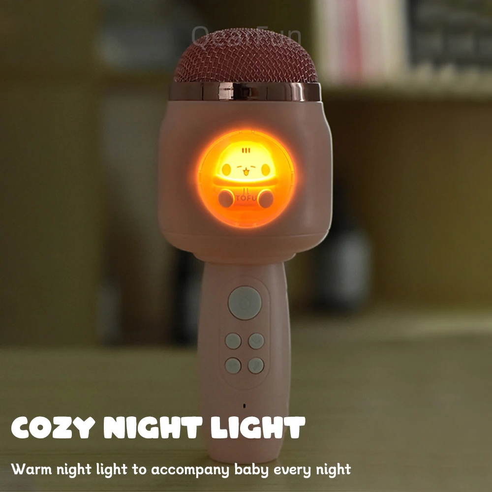 5 in 1 New Karaoke Microphone for Kids Singing Portable Wireless Bluetooth 5.3 Karaoke Speaker with LED Lights Machine Kids Gift
