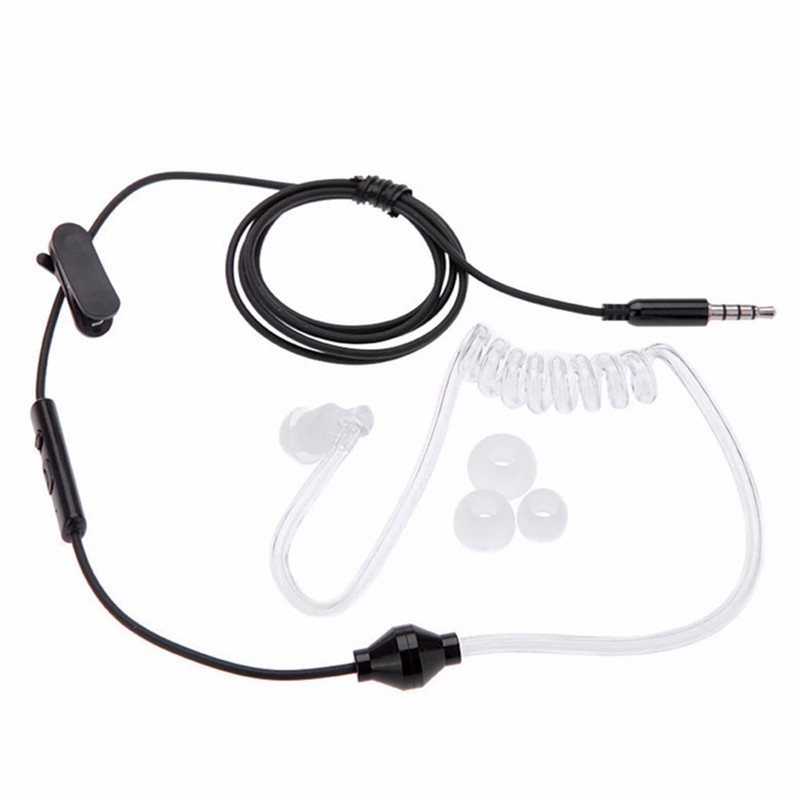 Acoustic Radiation Protection Anti-Radiation FBI Headphones Air Tube Handsfree Earphone with Microphone Volume Control Ear Hook