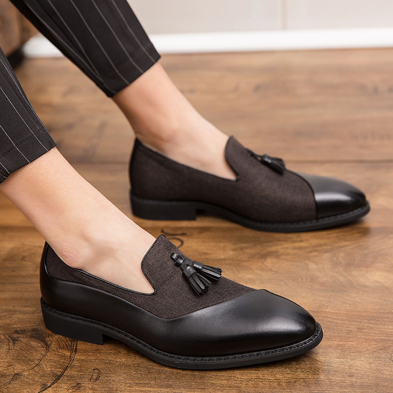 Fashion Business Dress Men's Shoes Classic Leather Men Suits Shoes Slip-On Oxfords Shoes Party tassel designer shoes